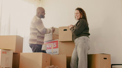 Family unpacks after move